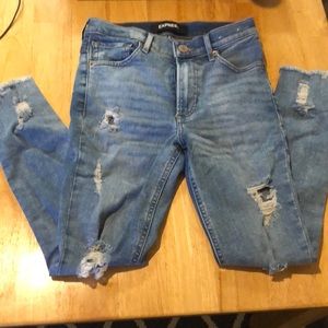 Express distressed skinny denim